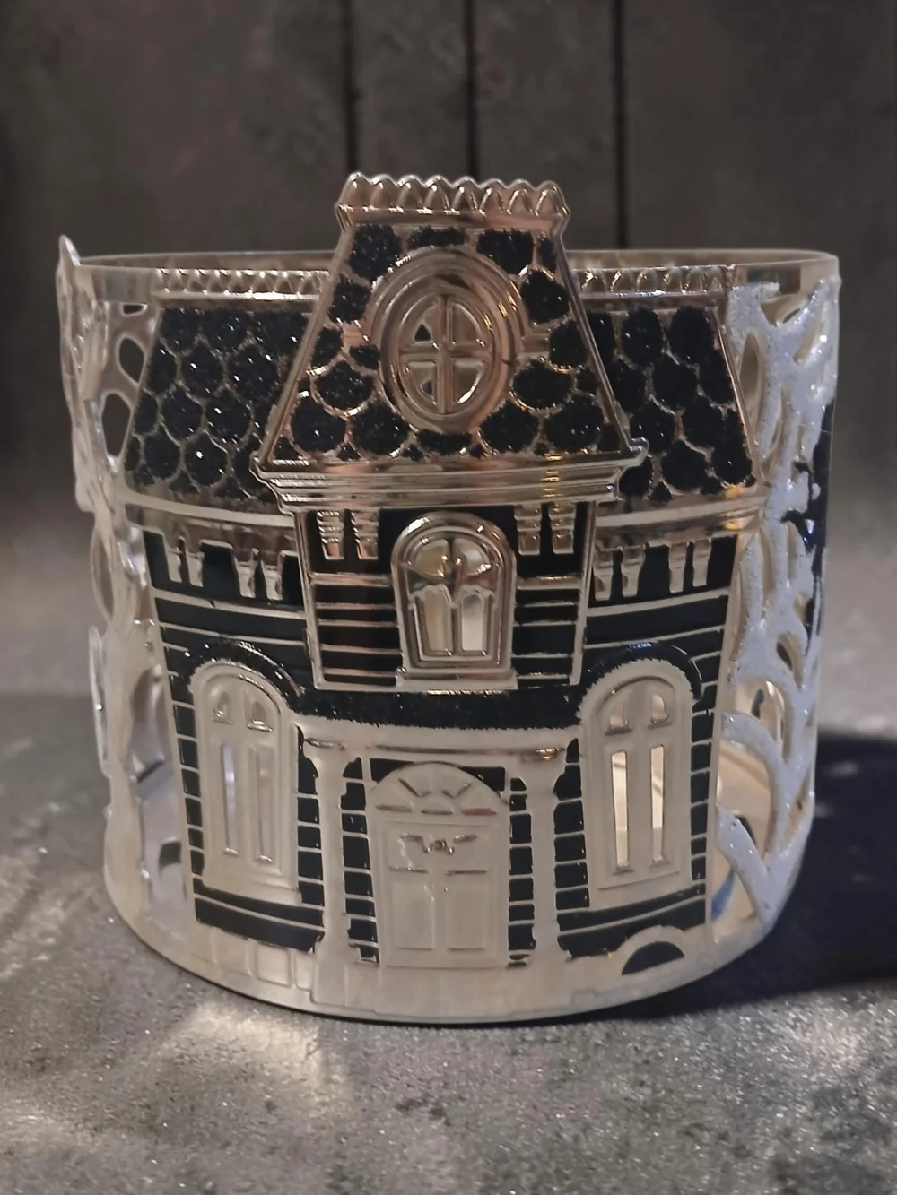 Silver and Black Decorative House Candle Holder - Home Accents